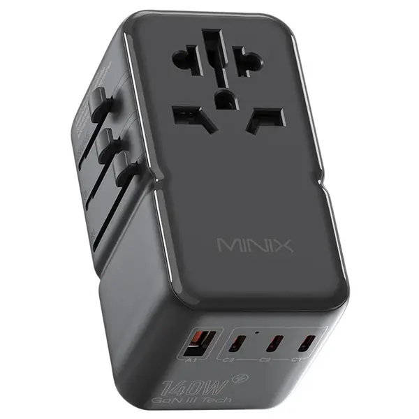 MINIX TP140 140W Universal Travel Adapter 3*USB-C 1*USB-A