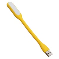 Portable USB LED Reading Light with Flexible Arm Mini Night Lamp for Laptop Desktop - Yellow