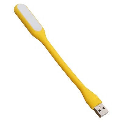 Portable USB LED Reading Light with Flexible Arm Mini Night Lamp for Laptop Desktop - Yellow