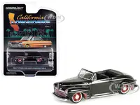 1947 Ford Deluxe Convertible Lowrider Black wit h Red Graphics "California Lowriders" Series 5 1/64 Diecast Model Car by Greenlight