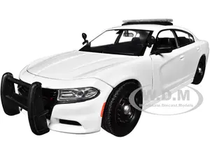2023 Dodge Charger Pursuit Police Car Plain White "Law Enforcement and Public Service" Series 1/24 Diecast Model Car by Motormax