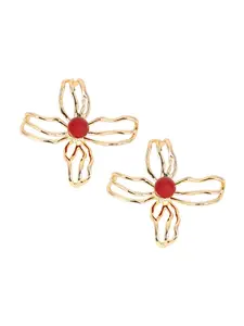 SOHI Náušnice 'Chana'  zlatá / rubínová