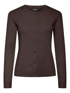 PIECES Kardigán 'PCNora'  tmavohnedá