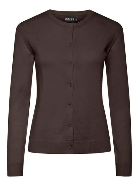 PIECES Kardigán 'PCNora'  tmavohnedá