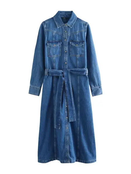 Next Košeľové šaty  modrá denim