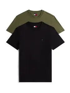 Tommy Jeans Tričko  olivová / čierna
