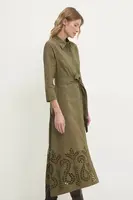 Bavlněné šaty Answear.LAB zelená barva, midi