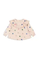 Dětská bavlněná halenka Konges Sløjd MALLI GLITTER BLOUSE GOTS béžová barva, vzorovaná, KS101593