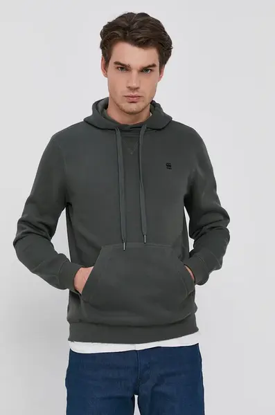 Mikina G-Star Premium core pánská, šedá barva, hladká, D16121-C235