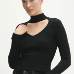Svetr Answear.LAB dámský, černá barva, lehký, s pologolfem