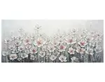 Ručně malovaný obraz Bílé květiny 140x60 cm, olejomalba