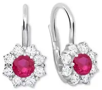 Soliter Stříbrné náušnice s krystaly 436 001 00322 04 - fuchsiové