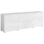 P & B NÍZKÁ KOMODA, bílá, vysoce lesklá bílá, 180/61,8/34,5 cm