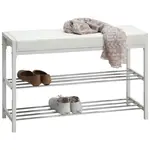 Carryhome REGÁL NA BOTY, bílá, 80/52/30 cm