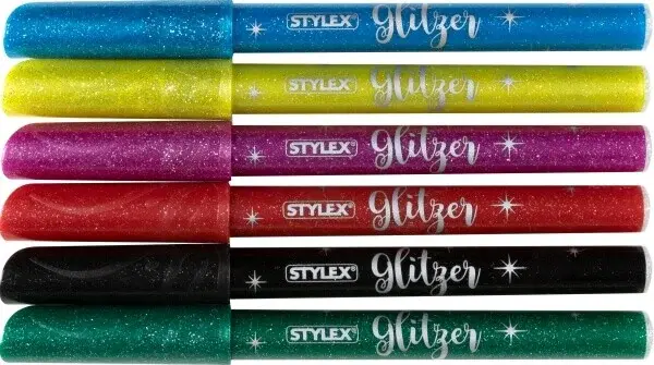 Fixy základní barvy s třpytkami