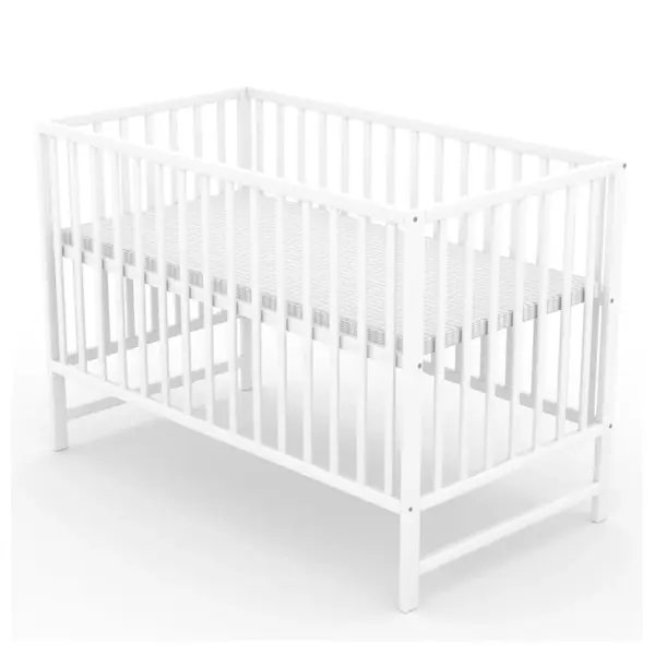 NELLYS Postýlka pro miminko Nature 120x60cm se spouštěcím bokem - bílá