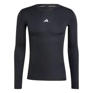 ADIDAS PERFORMANCE Funkčné tričko 'TECHFIT Compression Training Long Sleeve'  čierna / biela