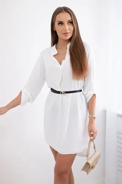 Kesi Włoski Šaty s dlhším chrbtom a opaskom ecru