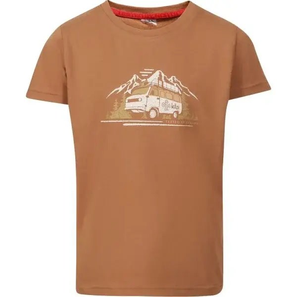 KILPI ALBION Chlapecké bavlněné tričko, hnědá, velikost