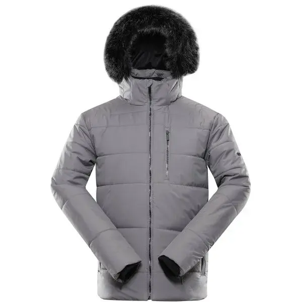 ALPINE PRO LODER Pánská zimní bunda, šedá, velikost