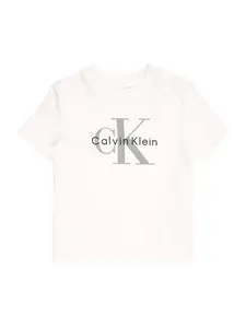 Calvin Klein Jeans Tričko  sivá / čierna / biela