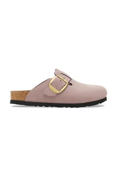 Nubukové šľapky Birkenstock Boston Big Buckle