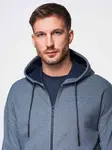 Ombre Men's soft-textured hooded sweatshirt - navy blue
