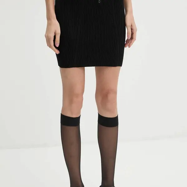Sukně Moschino Jeans černá barva, mini, pouzdrová, J0180 8702