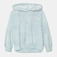 Dětská mikina Abercrombie & Fitch modrá barva, s kapucí, vzorovaná