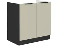 Kuchynská drezová skrinka Arona, 80 cm, kašmírová/čierna%