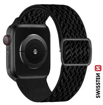 Swissten řemínek pro Apple Watch nylonový 42 / 44 / 45 / 49 mm, černá