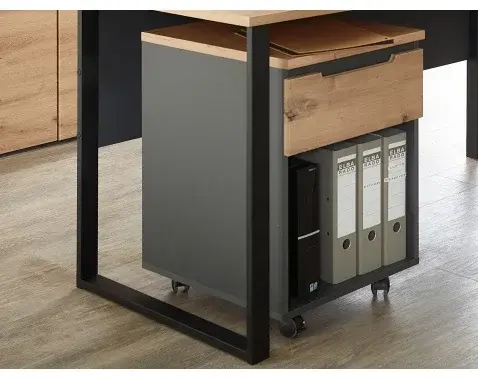 Úložný kontejner se zásuvkou Memphis, dub artisan/grafit