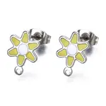 304 Stainless Steel Enamel Stud Earring Findings