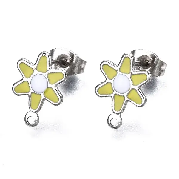304 Stainless Steel Enamel Stud Earring Findings
