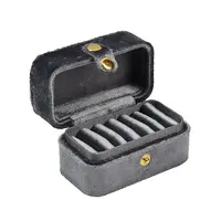 Mini Rectangle Velvet Ring Storage Boxes with Snap Buttons