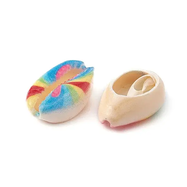 20Pcs Printed Natural Cowrie Shell Beads