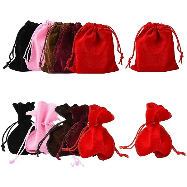 10Pcs 10 Styles Gourd Velvet Bags