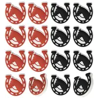16Pcs 2 Colors Horse & Horseshoe Food Grade Eco-Friendly Silicone Focal Beads