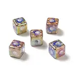 UV Plating Opaque Rainbow Iridescent Acrylic Beads