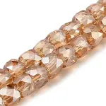 Electroplate Transparent Glass Beads Strands