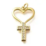 Brass Micro Pave Cubic Zirconia Pendants