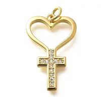 Brass Micro Pave Cubic Zirconia Pendants