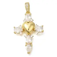 Brass Pave Clear Cubic Zirconia Pendants