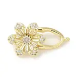 Brass Micro Pave Clear Cubic Zirconia Fold Over Clasps