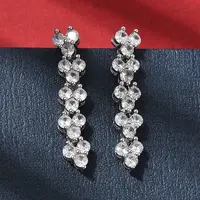 Flat Round Brass Micro Pave Clear Cubic Zirconia Stud Earrings