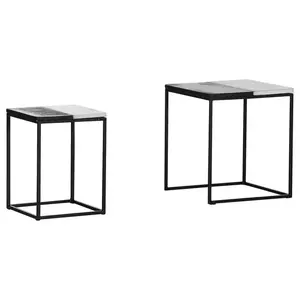 Landscape SADA STOLKŮ, mangové dřevo, černá, bílá