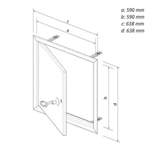 Dvířka revizní kovová RDK, 600 x 600 mm, bílá 0140/P