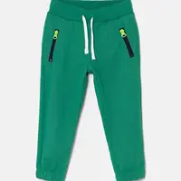Dětské tepláky United Colors of Benetton zelená barva, hladké, 330SGF03Z