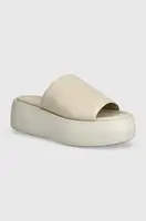 Kožené pantofle Calvin Klein FLATFORM SLIDE LTH