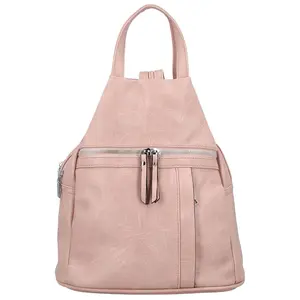 Stylový dámský koženkový batoh Narcisa, světle růžový